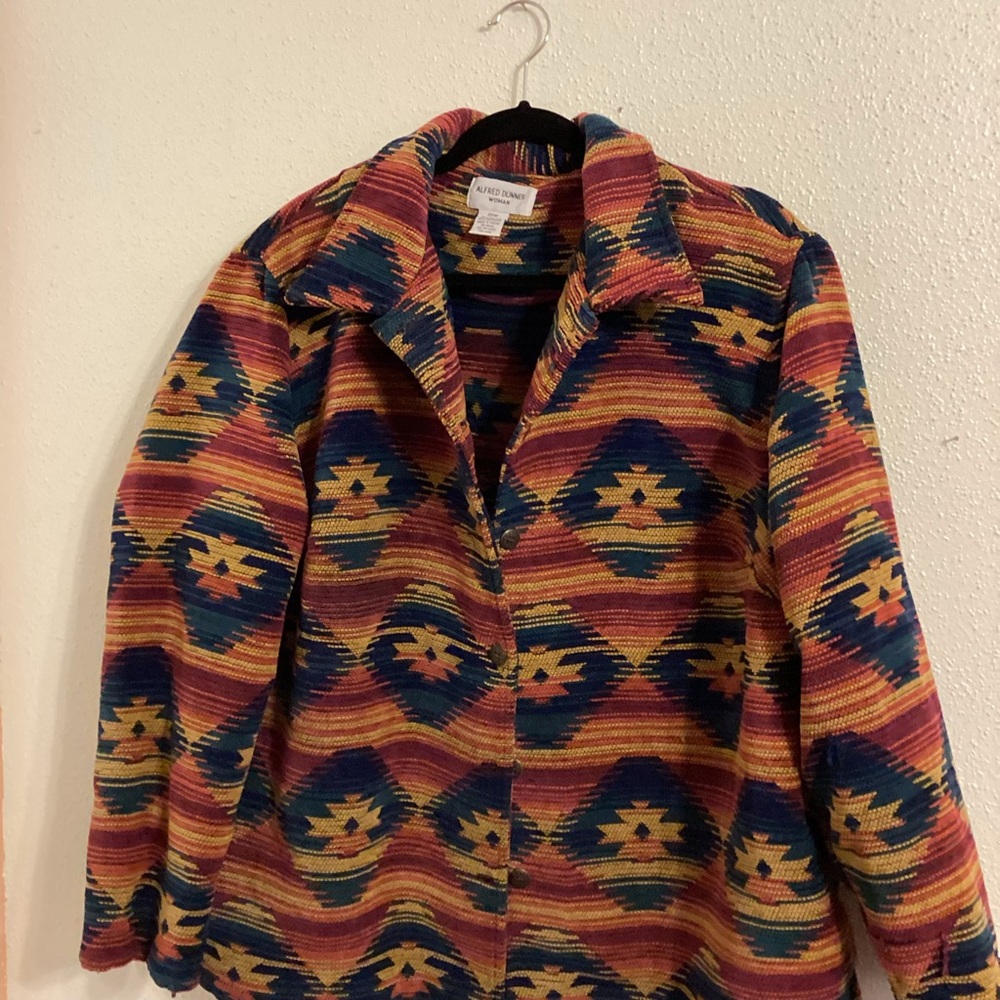 Vintage Alfred Dunner Multicolor Geometric Utility Jacket
